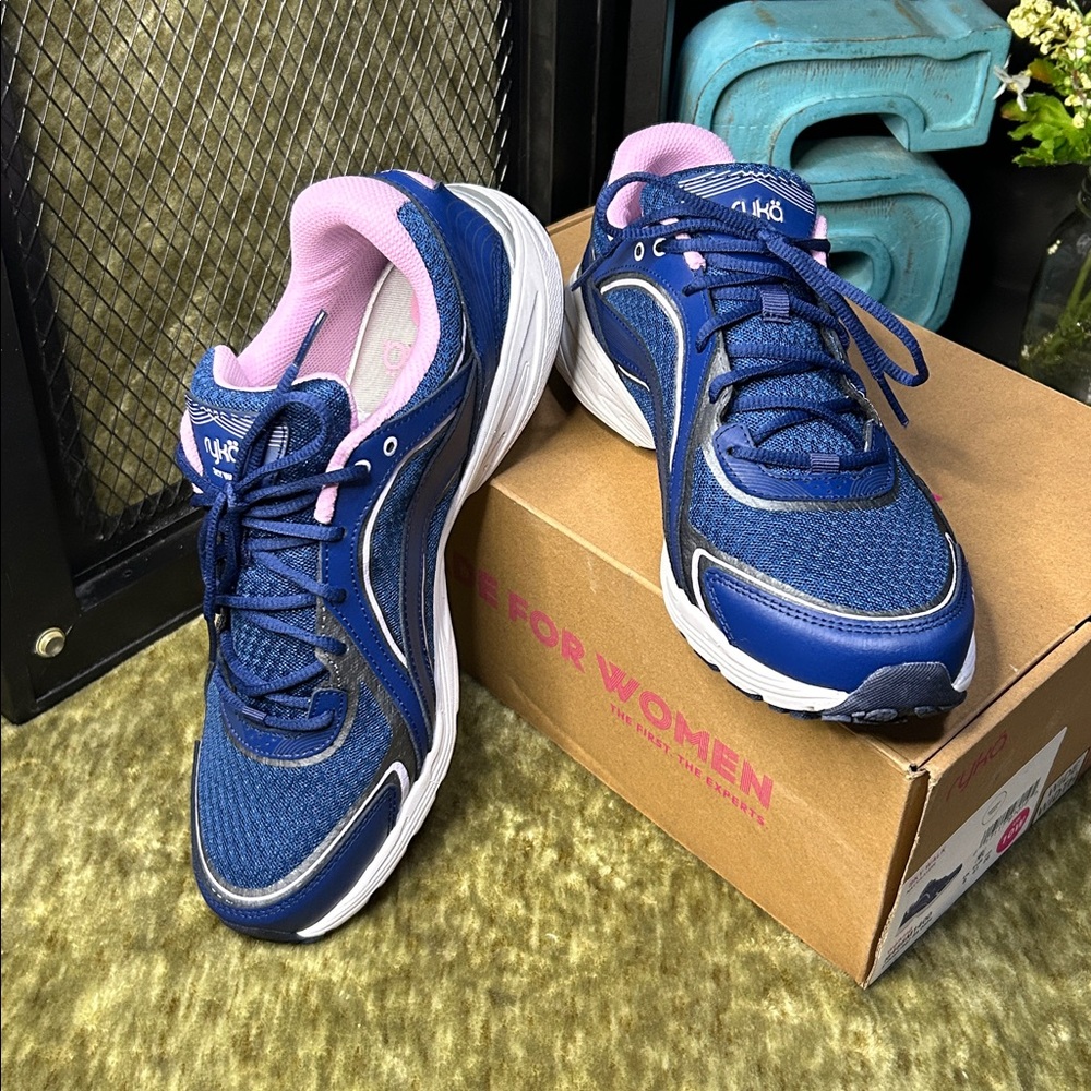 NWB Ryka Sky Walk Women's Walking Navy/Lavender Sneakers Size 10W